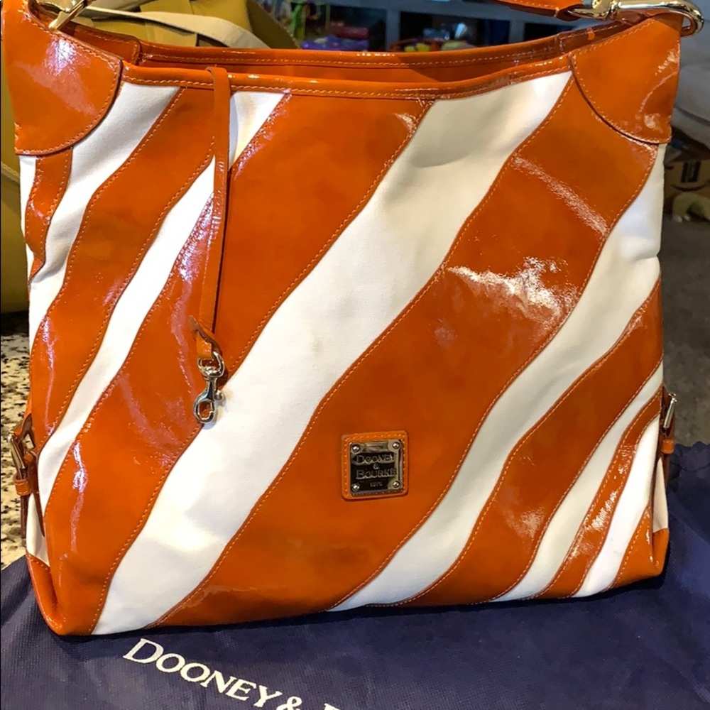 NWOT -  Orange Striped Sac Purse Handbag